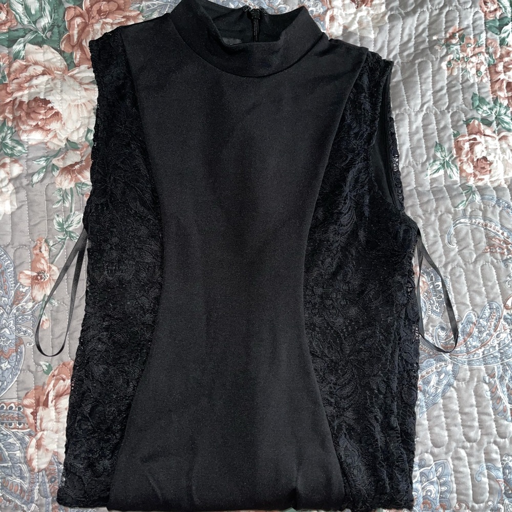 Bebe mock neck lace bandage dress